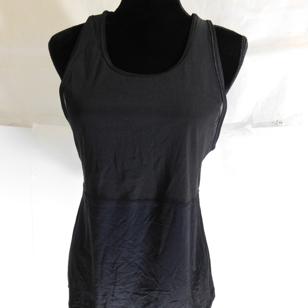 LULULEMON BLACK CRISS CROSS BACK MESH TANK TOP